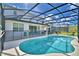 Backyard pool with screened enclosure, patio, and lawn at 2673 Calistoga Ave, Kissimmee, FL 34741