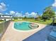 An in-ground pool with a lovely backyard view on a sunny day at 4075 Packard Ave, St Cloud, FL 34772