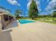 Sparkling pool with a spacious patio, perfect for outdoor enjoyment and relaxation with a lush lawn beyond at 4125 Packard Ave, St Cloud, FL 34772