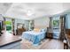 Serene main bedroom with tray ceiling, large windows, and wood flooring at 716 Timberwilde Ave, Winter Springs, FL 32708