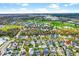 Wide aerial view of a neighborhood adjacent to a golf course and other community amenities at 933 Jasmine St, Celebration, FL 34747