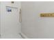Modern shower features gold fixtures, built-in shelf, and a glass door at 933 Jasmine St, Celebration, FL 34747