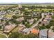 Aerial view of a suburban neighborhood with mature trees and a golf course in the distance at 1225 Radiant St, Reunion, FL 34747