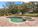 Inviting pool and hot tub area surrounded by brick paving and beautiful landscaping with mature trees at 1225 Radiant St, Reunion, FL 34747