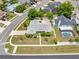 Aerial view of the property and neighborhood, showing the backyard pool at 2637 Debany Rd, Kissimmee, FL 34744