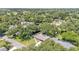 Expansive aerial view of a charming single-story home nestled among lush, mature trees in a well-maintained neighborhood at 2727 Easton Ter, Lakeland, FL 33803