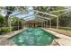 Screened-in pool with an extended patio area, perfect for outdoor lounging and entertaining at 2727 Easton Ter, Lakeland, FL 33803