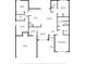 Detailed floor plan showcasing the layout of a home, including bedrooms, bathrooms, kitchen, and living areas at 3390 George Sauls St, Deltona, FL 32738