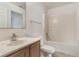 Bright bathroom with a vanity, sink, mirror, and combined bathtub and shower at 364 Fish Hawk Dr, Winter Haven, FL 33884