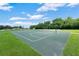 Outdoor basketball court with well-maintained surface, surrounded by lush greenery, under a sunny sky at 746 Stonewyk Way, Kissimmee, FL 34744