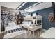 Bedroom with creative themed decor featuring a bunk bed, twin bed, and grey walls at 9126 Sommerset Hills Dr, Davenport, FL 33896