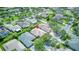 A high angle shows mature landscaping and homes in a well maintained neighborhood at 142 Largo Dr, Poinciana, FL 34759