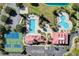 Birds eye view of community center with tennis courts, pool, and parking at 224 Valencia Ridge Dr, Auburndale, FL 33823