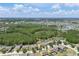Wide aerial view of the neighborhood including wooded area and retention ponds at 256 Yellow Snapdragon Dr, Davenport, FL 33837