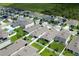 Overhead view of a residential community with manicured lawns at 2727 Harmonia Hammock Rd, Harmony, FL 34773