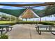 Shaded picnic area with multiple tables for outdoor dining and gatherings at 4501 Hummingbird Ln, Haines City, FL 33844