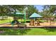 Community playground area with slides, climbing structures, and shaded seating at 4501 Hummingbird Ln, Haines City, FL 33844