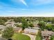 An aerial view of a charming neighborhood featuring well-maintained homes and lush greenery under a blue sky at 4521 Alrix Dr, Orlando, FL 32839