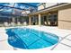 Enjoy the private screened-in pool with outdoor dining area and lounge chairs at 5231 Wildwood Way, Davenport, FL 33837