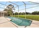 Relaxing screened-in pool and jacuzzi with serene backyard views at 2263 Mallory Cir, Haines City, FL 33844