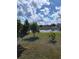 Backyard featuring young mango trees offering serene water views at 2357 Great Harbor Dr, Kissimmee, FL 34746