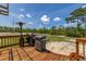 Back deck features a built-in grill and a scenic view of the surrounding greenery at 2576 R E Byrd Rd, Frostproof, FL 33843