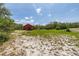 Backyard showing the expansive sandy lot, a quaint red house with a porch, and lots of tree coverage at 2576 R E Byrd Rd, Frostproof, FL 33843