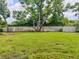 Spacious backyard featuring a well-maintained lawn, mature trees, and wooden fencing for privacy at 2900 Wessex St, Orlando, FL 32803