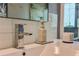 Close up on modern sink and fixtures with white tile backsplash in a bathroom at 2900 Wessex St, Orlando, FL 32803