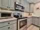 Gray kitchen featuring stainless steel appliances and a microwave at 2900 Wessex St, Orlando, FL 32803