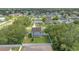 An aerial shot of a home with a fenced backyard surrounded by lush trees and neighboring houses at 303 Anchovie Ct, Poinciana, FL 34759