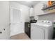Functional laundry room with modern washer and dryer at 3144 Dark Sky Dr, Harmony, FL 34773