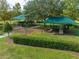 Community playground shaded by mature trees with playground equipment, swings, and grassy areas at 3144 Dark Sky Dr, Harmony, FL 34773