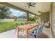 Covered patio with ceiling fans and outdoor seating perfect for entertaining and relaxation at 3212 Preserve Dr, Orlando, FL 32824