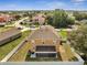 Aerial shot showcasing the backyard, screened-in patio, and surrounding fenced yard at 355 Churchill Ct, Kissimmee, FL 34759