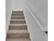 Carpeted staircase with white banister at 355 Churchill Ct, Kissimmee, FL 34759