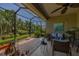 Cozy screened patio offers a relaxing outdoor space with views of tropical landscaping at 4056 Ashton Club Dr, Lake Wales, FL 33859