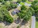 A bird's eye view of a home with screened lanai surrounded by mature trees at 6441 Nightwind Cir, Orlando, FL 32818