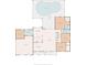 Detailed floor plan showcasing the layout of the home, including bedrooms, kitchen, and living spaces at 6441 Nightwind Cir, Orlando, FL 32818