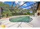 Screened-in pool area featuring an in-ground pool with string lights, palm trees, and ample deck space at 6441 Nightwind Cir, Orlando, FL 32818