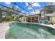 Inviting backyard pool surrounded by a screened enclosure and lush landscaping at 6441 Nightwind Cir, Orlando, FL 32818