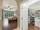 Bedroom with a closet, windows, and hardwood floors at 8214 Lake Serene Dr, Orlando, FL 32836