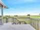Outdoor deck overlooking a large manicured lawn with distant views of a peaceful body of water at 2525 Ridgeway Dr, Kissimmee, FL 34746