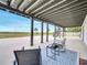 Inviting covered patio with outdoor seating overlooking the spacious backyard and serene landscape views at 2525 Ridgeway Dr, Kissimmee, FL 34746