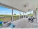This covered outdoor patio features generous space, lush views, and room for entertaining or relaxing at 2525 Ridgeway Dr, Kissimmee, FL 34746