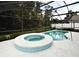 Screened-in pool area featuring a built-in spa and a relaxing space perfect for entertaining outdoors at 2591 Oneida Loop, Kissimmee, FL 34747