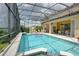 Beautiful screened-in pool and patio area, perfect for relaxation with lush landscaping at 344 Cherokee Ave, Haines City, FL 33844