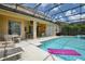 Inviting pool with screen enclosure and covered patio, ideal for outdoor entertaining at 344 Cherokee Ave, Haines City, FL 33844