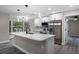 Modern open kitchen with stainless appliances, center island, and stylish light fixtures at 3623 Tree Line Way, St Cloud, FL 34769