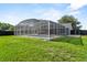 Lush backyard with a screened-in pool, offering a private oasis for relaxation and entertainment at 6528 Shepherd Oaks Pass, Lakeland, FL 33811